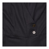 Black Lyocell Wrap Front Button Detail Wide Leg Ju