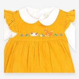 Cord Pinafore with Fox and Guinea Pig