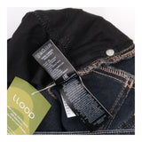 Indigo Dark Wash Stretch Copper Detail Straight Le