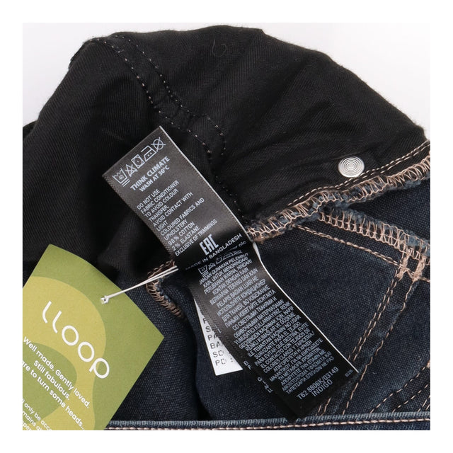 Indigo Dark Wash Stretch Copper Detail Straight Le