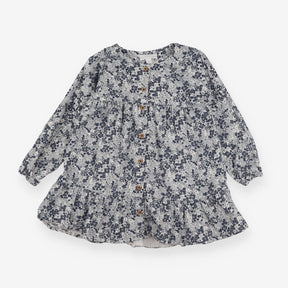 Dress Long Sleeved Cord Blue and White Floral