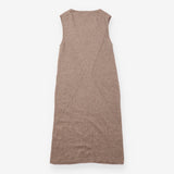 Midi Dress Taupe Pure Cashmere Sleeveless Knit