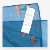 Scarf Fox Print Teal Blue Lightweight Long
