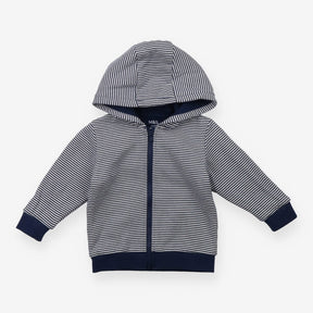 Hooded Sweater Navy Stripe