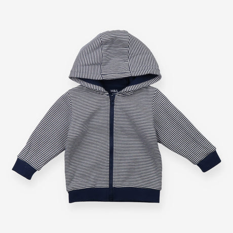 Hooded Sweater Navy Stripe