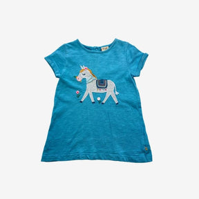 Blue Pretty Donkey Applique T-shirt