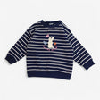 Sweater jersey navy stripe Happy Days white bunny
