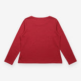 Easel Top Berry Red Long Sleeve Organic Cotton