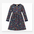 Dress Navy Blue Organic Cotton Floral Woodland Lon
