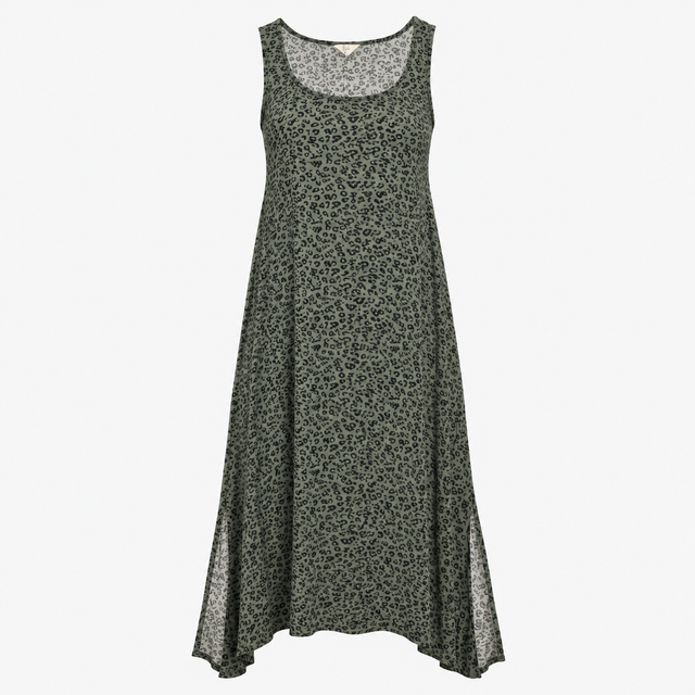 Maxi Dress in Grey Leopard Print