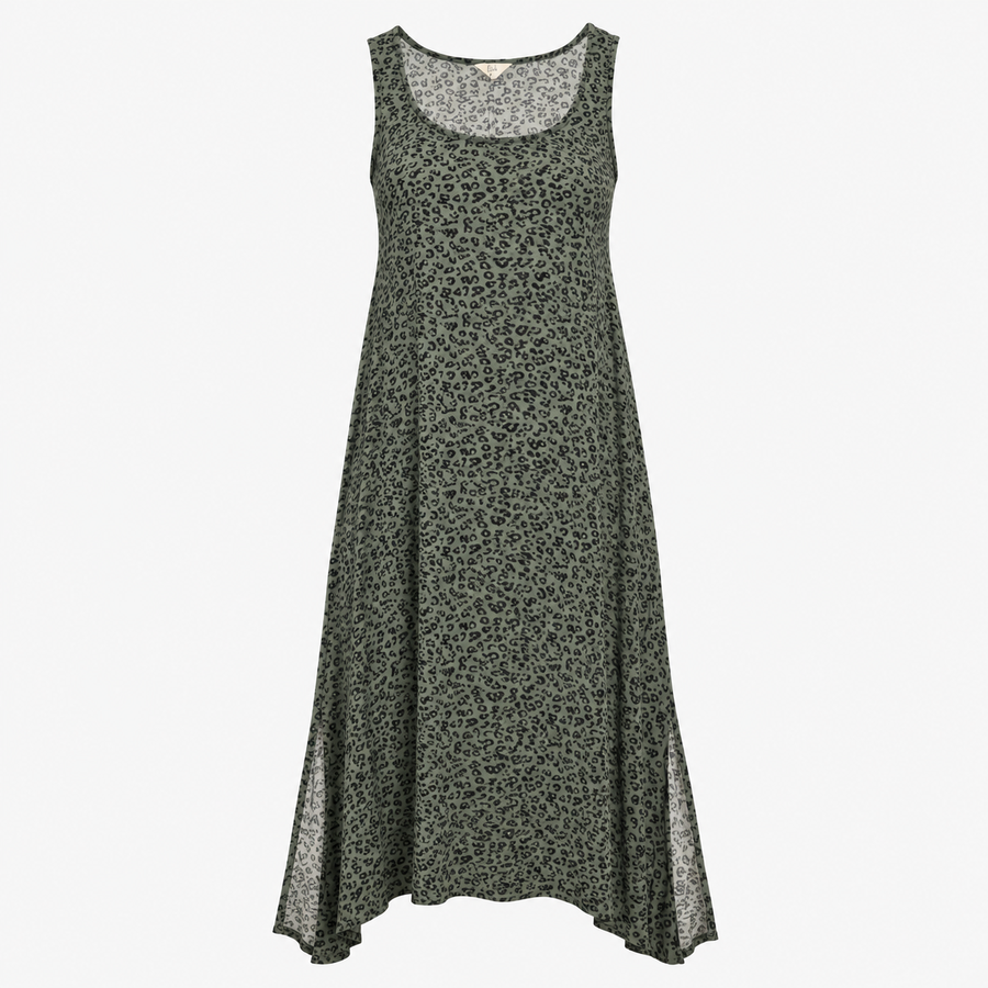Maxi Dress in Grey Leopard Print