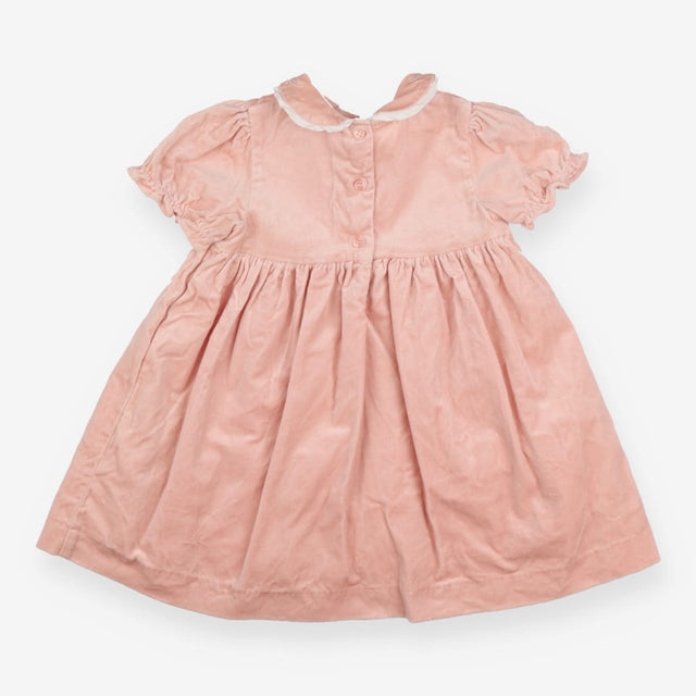 Dress Heirloom pink velvet SS flowers with silver 