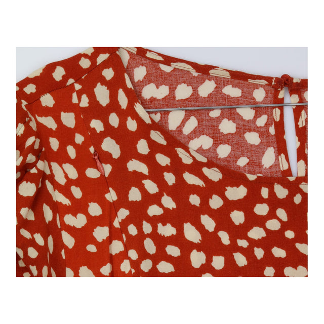 Maternity&Nursing Dress Tiered Midi Rust Animal Pr