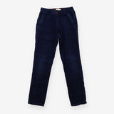 Trousers cord navy pull on red stitching