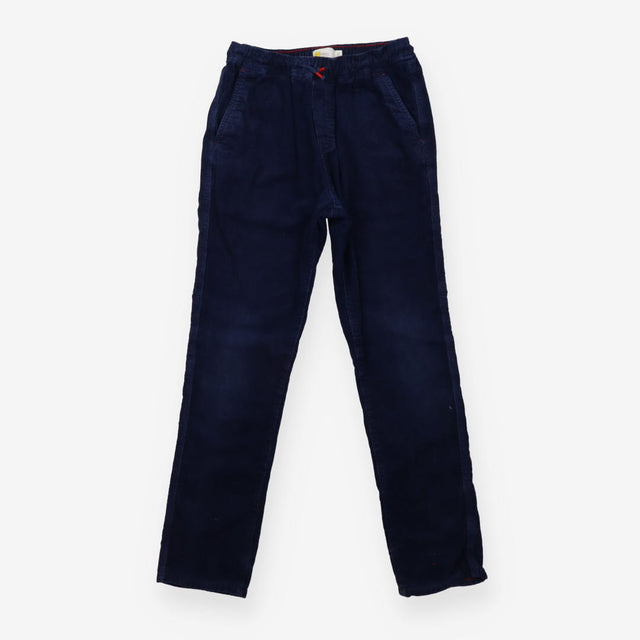 Trousers cord navy pull on red stitching