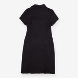 Shirt Dress Black Short Sleeve Button Front