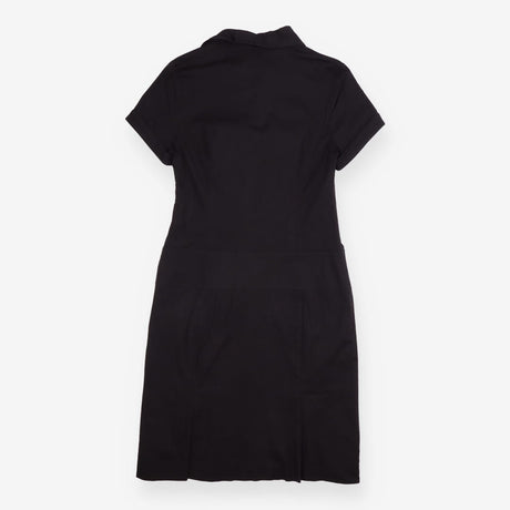 Shirt Dress Black Short Sleeve Button Front