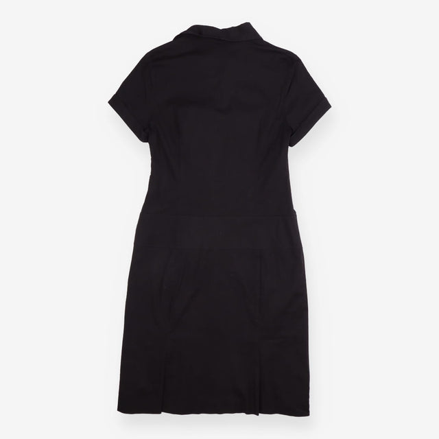 Shirt Dress Black Short Sleeve Button Front