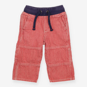 Trousers red white stripe blue waist