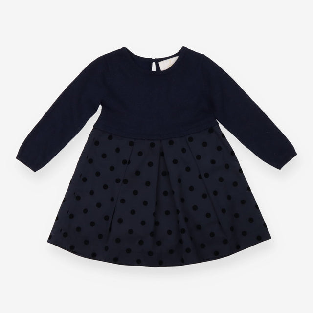 Navy Polka Dot Dress