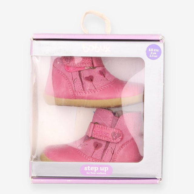 Boot pink zip hearts