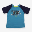 T-Shirt Blue with Monkeys, crocodile & eyes