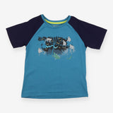 T-Shirt Blue with Monkeys, crocodile & eyes