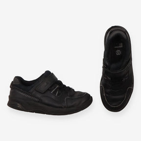 Black Velcro + Laces School Trainers