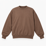 Taupe Brown Organic Cotton Crew Neck Sweatshirt