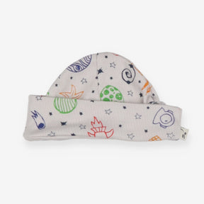 Baby Hat Grey Space Theme