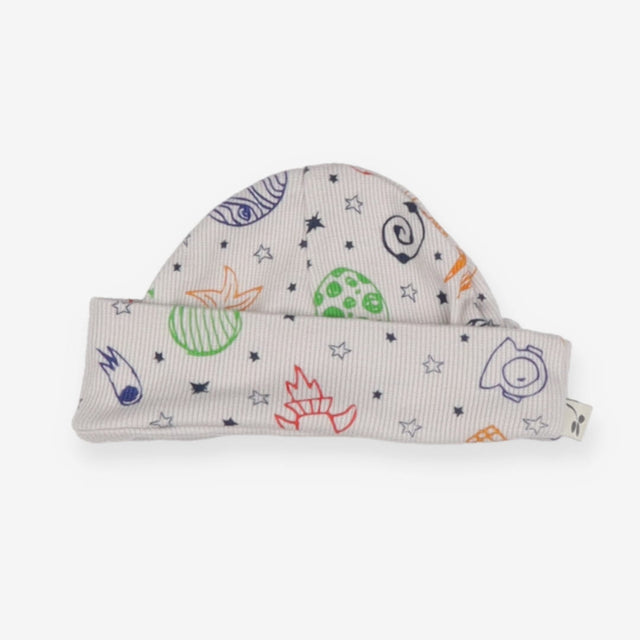 Baby Hat Grey Space Theme