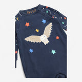 Footless sleepsuit navy owl and stars