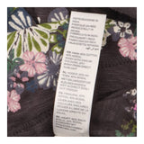 Charcoal Grey Floral Printed Cotton Modal Long Sle
