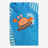 Swim suit blue with surfing crab
