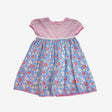 Pink/Blue stripe flowers summer dress