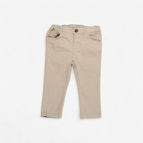 Sand chinos with tortoise shell button 