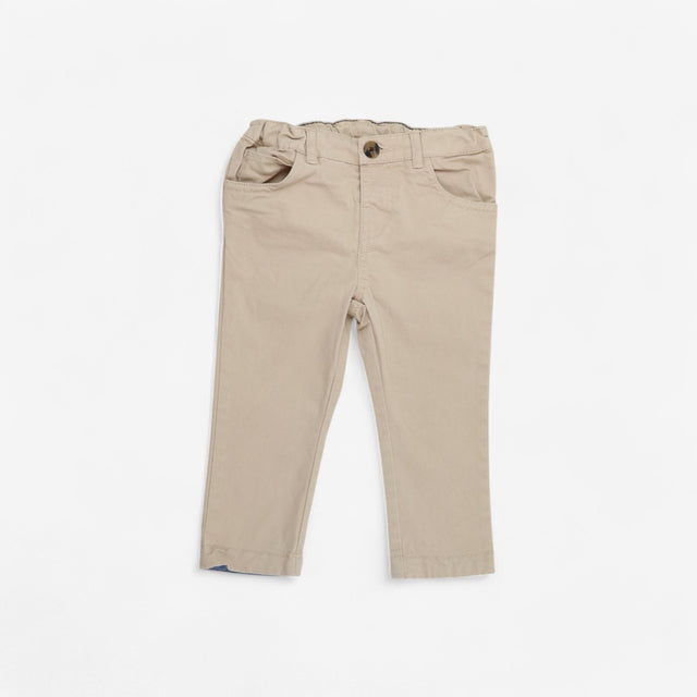 Sand chinos with tortoise shell button 