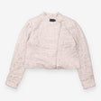 Sequin Asymmetric Biker Jacket Champagne Silver