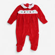 Sleepsuit velour festive with white collar