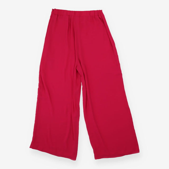 Magenta Wide‑Leg Trousers – Side Zip Tailored Fit