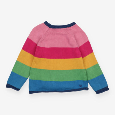 Rainbow knit sweater embroidered rainbow