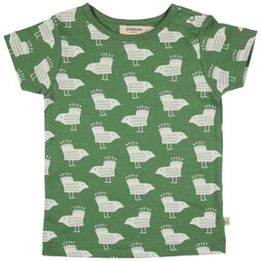 T-shirt Short Sleeve - Birds on Green