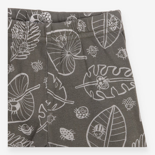 Leggings Botanical Bug Print Olive Green