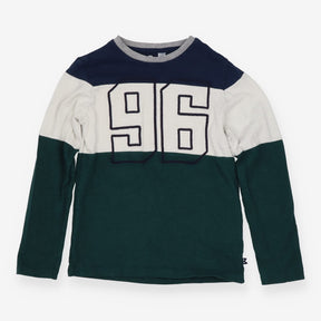 Tee shirt Long Sleeve Grey, Navy, Cream and Green 