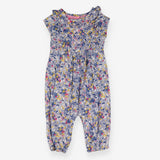 Romper white blue flower pattern