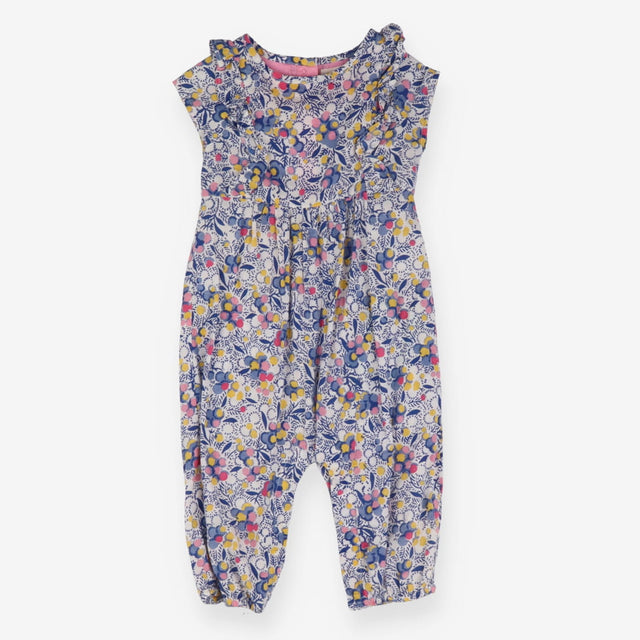 Romper white blue flower pattern