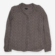 Blouse Black Cream Herringbone Long Sleeve Relaxed