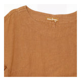 Warm Brown Terracotta 100% Linen Short Sleeve Side