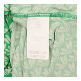 Dress Green White Leaf Print Short Sleeve Midi
