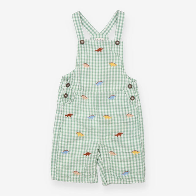 Green Plaid Dinosaur Dungarees